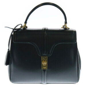 CELINE Seize Bag Shoulder Handbag Black Leather